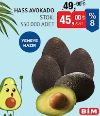 HASS AVOKADO ADET fiyat ve kampanya bilgisi